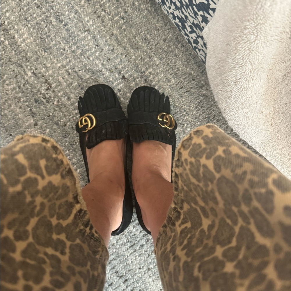 Gucci Black Suede Loafers